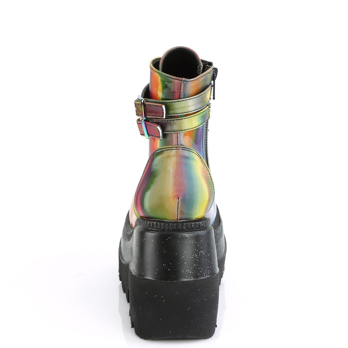 4 1/2" Wedge Pf Ankle Boot, Side Zip Pleaser Demonia SHAKER/52