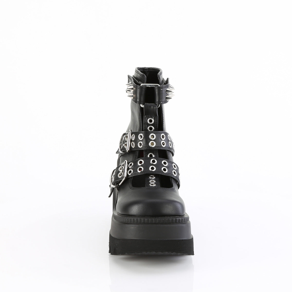 4 1/2" Wedge Platform Cage Bootie, Back Zip Pleaser Demonia SHAKER/62