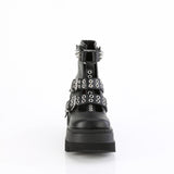 4 1/2" Wedge Platform Cage Bootie, Back Zip Pleaser Demonia SHAKER/62