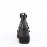 4 1/2" Wedge Platform Cage Bootie, Back Zip Pleaser Demonia SHAKER/62
