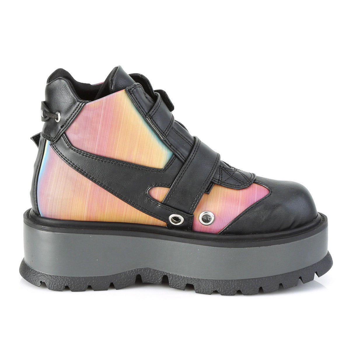2" Pf Ankle Boot Pleaser Demonia SLK32/BVL/RBOWREFL