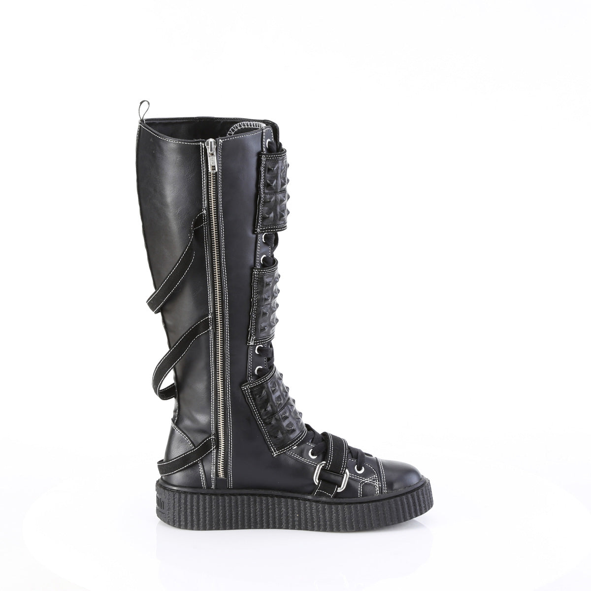 1 1/2"Pf Round Toe Lace-Up Front Knee High Creeper Sneaker Pleaser Demonia SNEEKER/410
