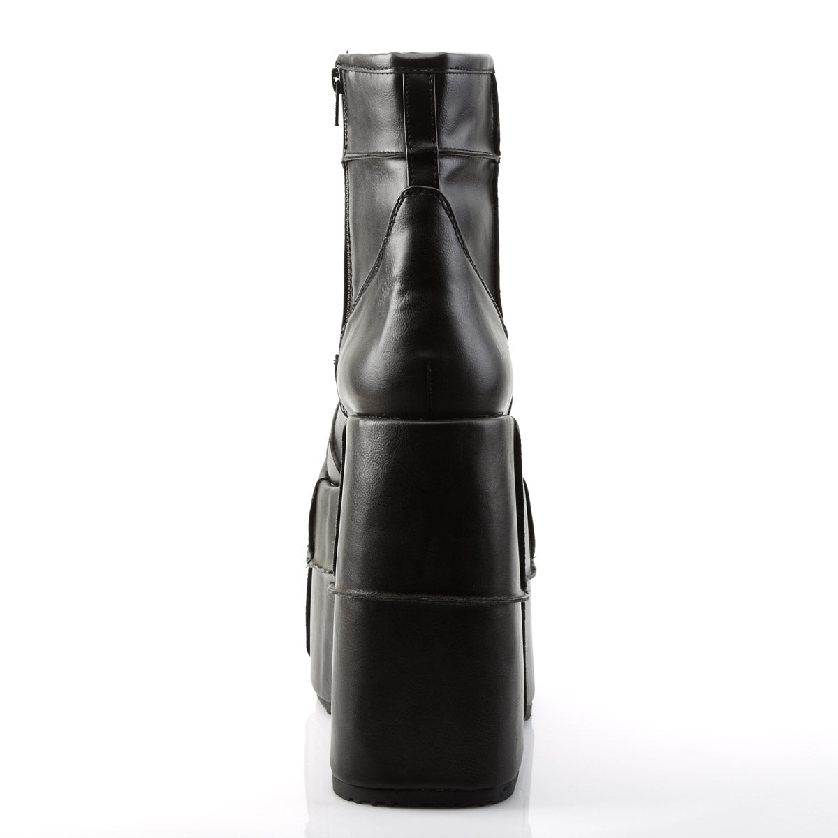 7" P/F Ankle Boot, Side Zip Blk Vegan Leather Pleaser Demonia STACK/201