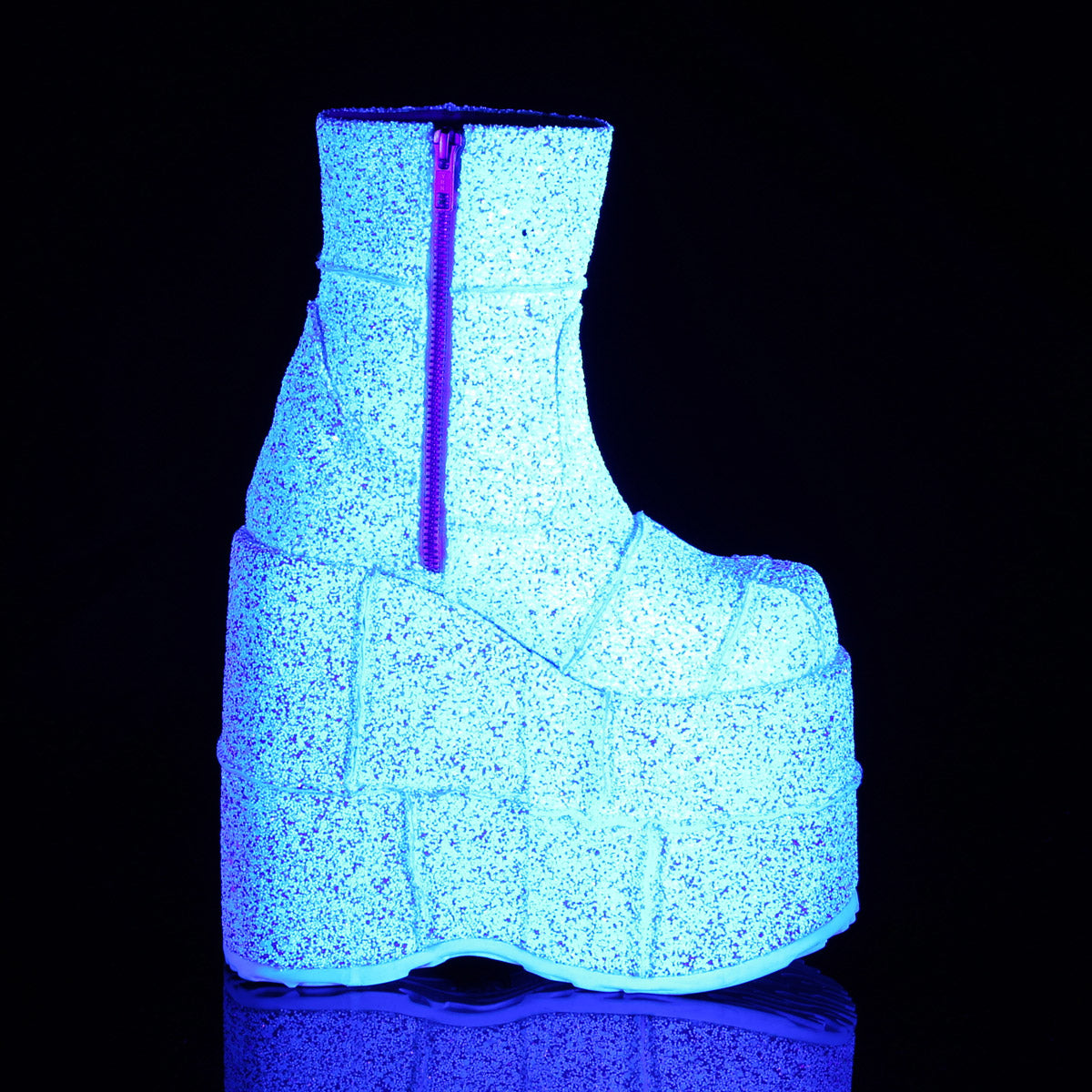 7" PF Ankle Boot, Side Zip Pleaser Demonia STACK/201G