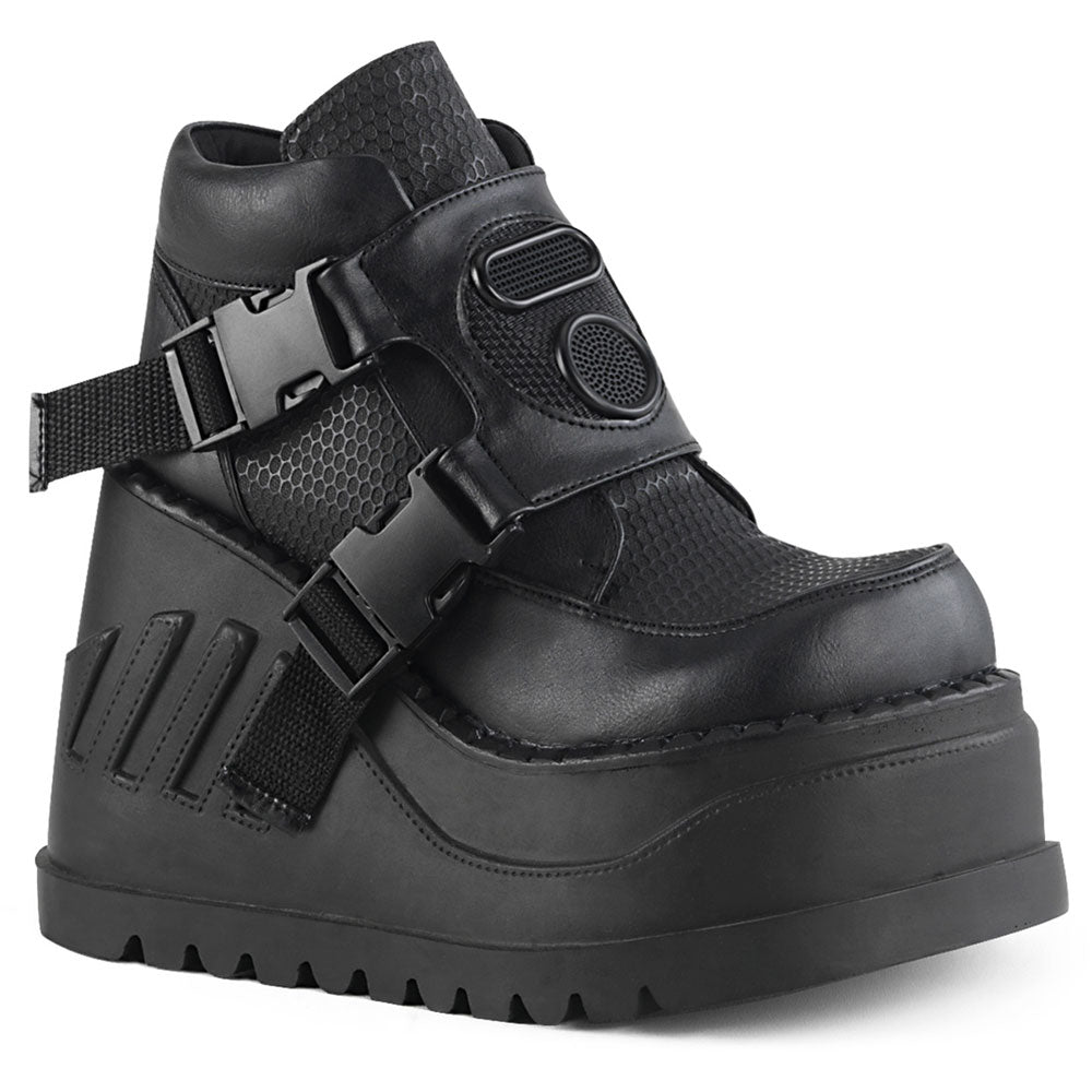 4" Wedge Pf Bootie W/Snap Buckle Detail Pleaser Demonia STOMP/15