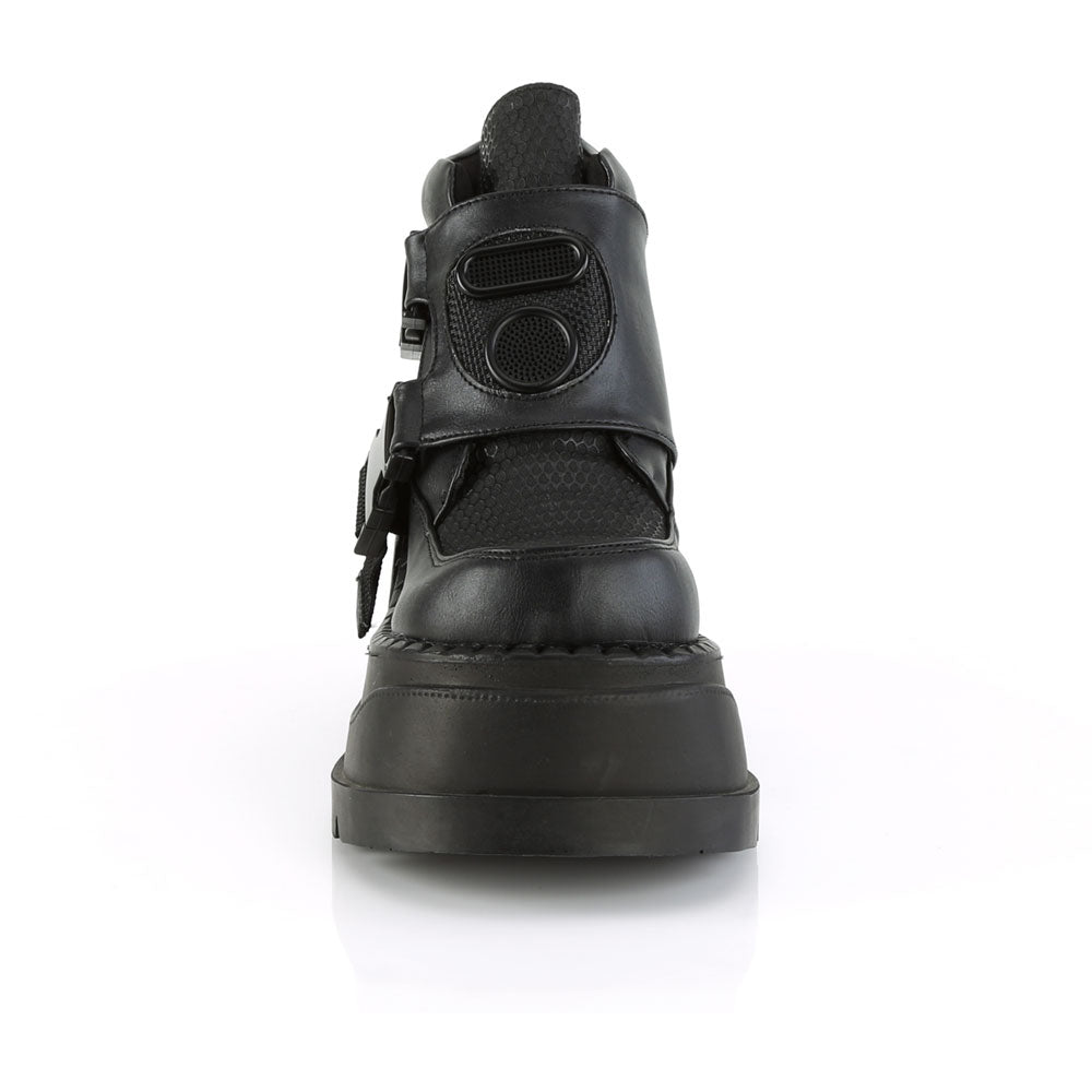 4" Wedge Pf Bootie W/Snap Buckle Detail Pleaser Demonia STOMP/15