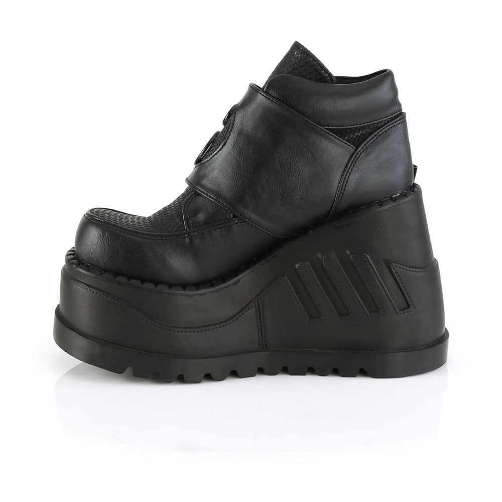 4" Wedge Pf Bootie W/Snap Buckle Detail Pleaser Demonia STOMP/15