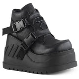 4" Wedge Pf Bootie W/Snap Buckle Detail Pleaser Demonia STOMP/15