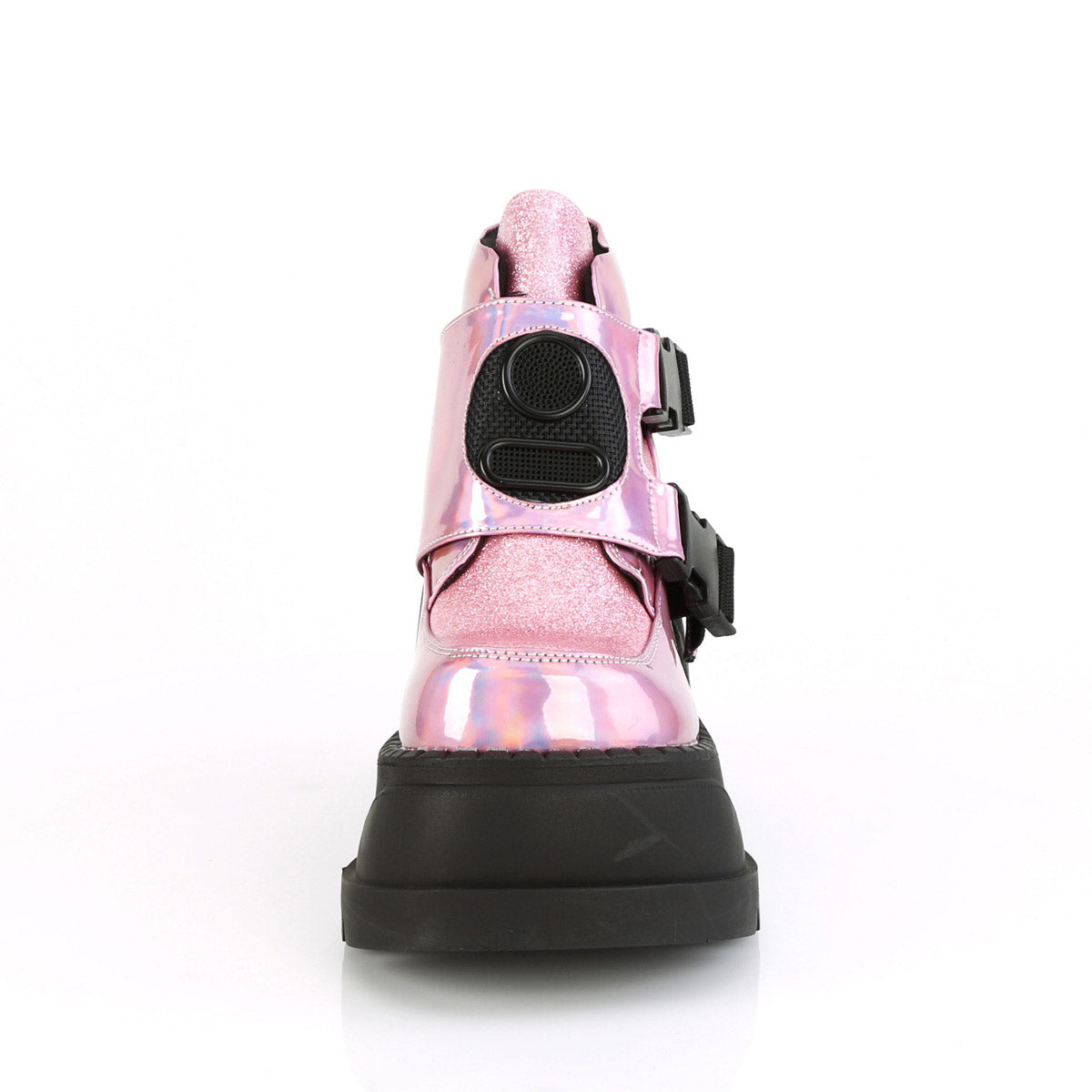 4" Wedge PF Bootie w/Snap Buckle Detail Pleaser Demonia STOMP/15