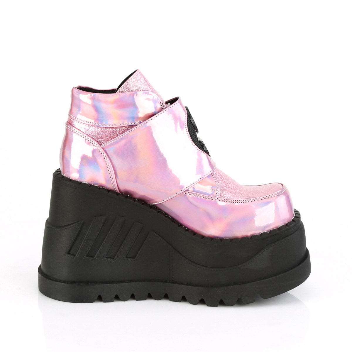 4" Wedge PF Bootie w/Snap Buckle Detail Pleaser Demonia STOMP/15