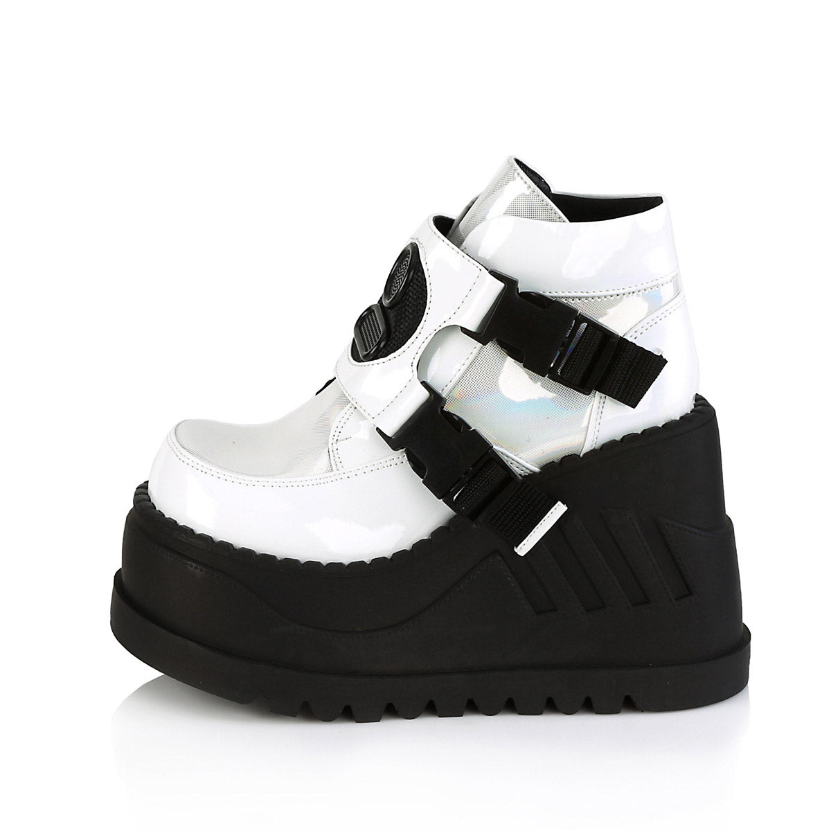 4" Wedge PF Bootie w/Snap Buckle Detail Pleaser Demonia STOMP/15