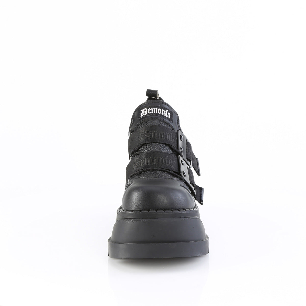 4 3/4" Wedge Pf Lace-Up Shoe W/ Hook-N-Loop Straps Pleaser Demonia STOMP/28