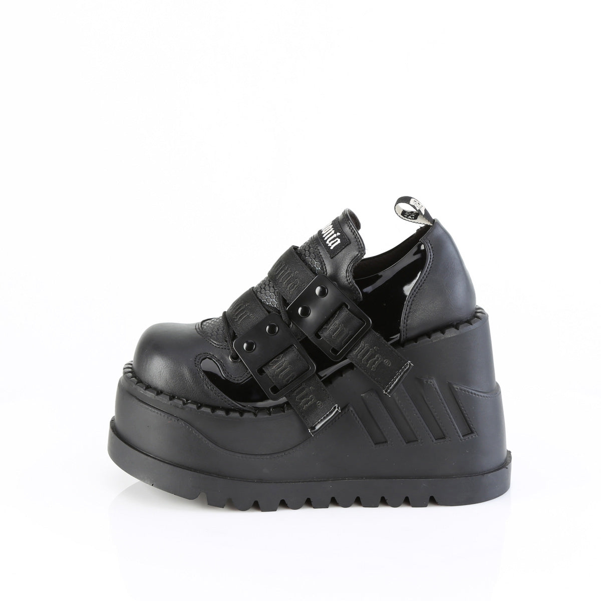 4 3/4" Wedge Pf Lace-Up Shoe W/ Hook-N-Loop Straps Pleaser Demonia STOMP/28