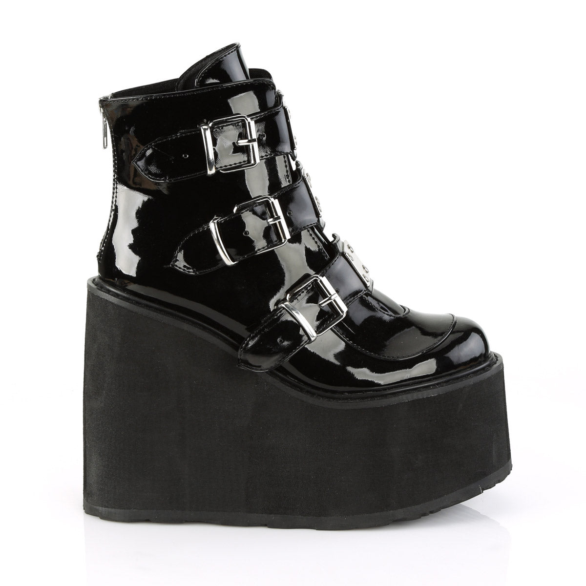 5 1/2" PF Ankle Boot w/ 3 Buckle Straps, Back Zip Pleaser Demonia SWING/105