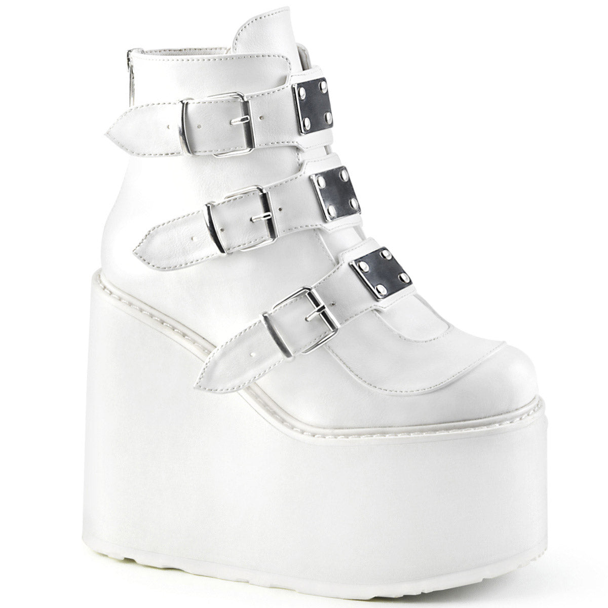 5 1/2" PF Ankle Boot w/ 3 Buckle Straps, Back Zip Pleaser Demonia SWING/105