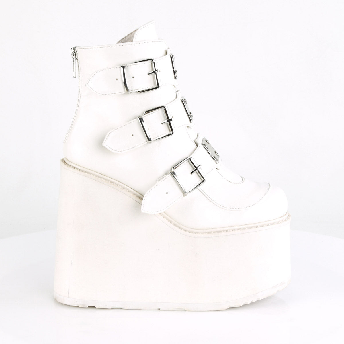 5 1/2" PF Ankle Boot w/ 3 Buckle Straps, Back Zip Pleaser Demonia SWING/105