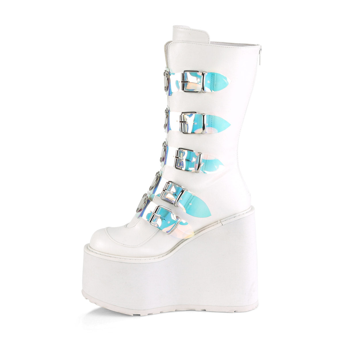 5 1/2" PF Mid-Calf Boot w/ 5 Buckle Straps, Back Metal Zip Pleaser Demonia SWING/230