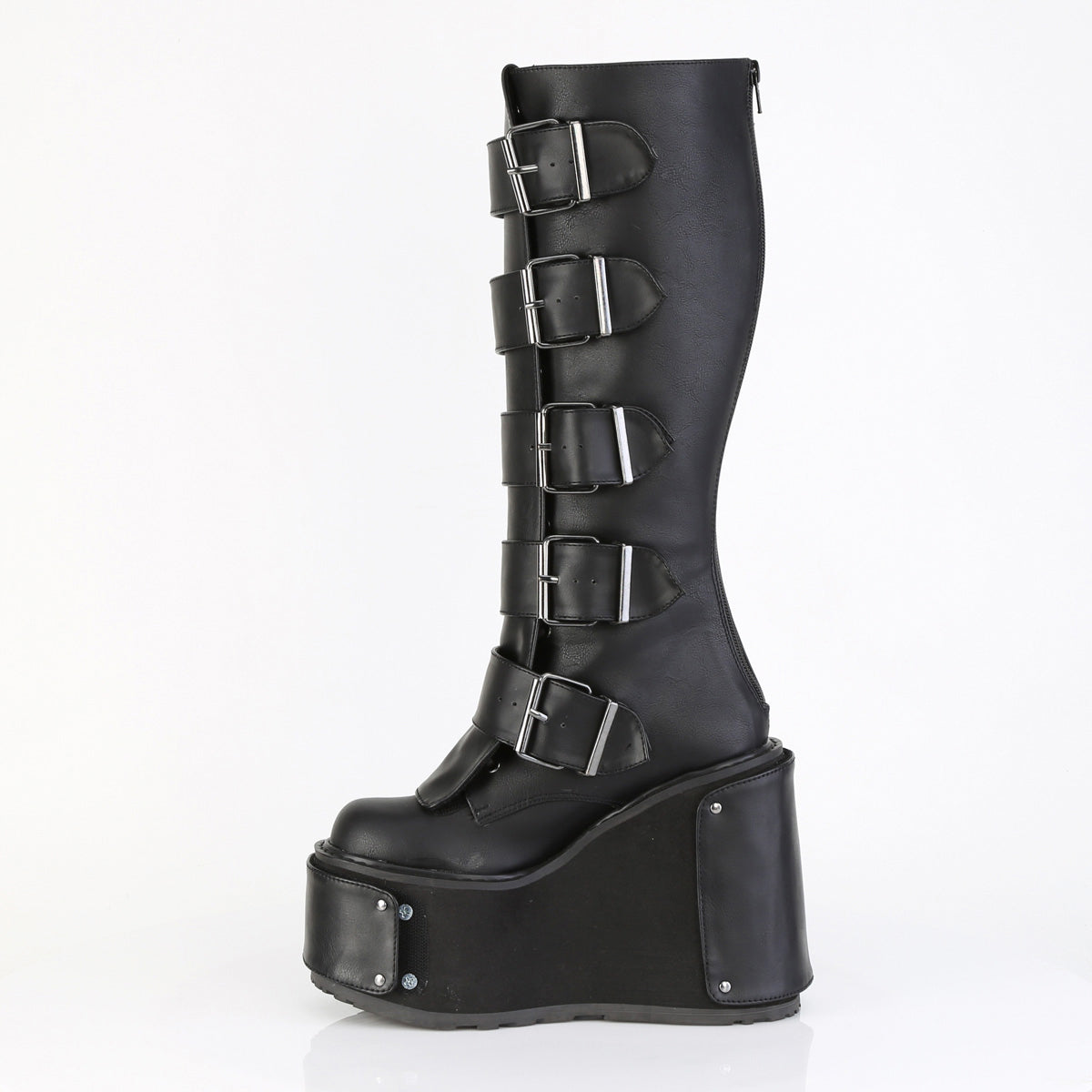 5 1/2" Wedge Pf Boot W/ Interchangeable Panels, Back Zip Pleaser Demonia TRANSFORMER/800