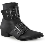 1" Block Heel Pointed Toe Ankle Boot, Side Zip Pleaser Demonia WARLOCK/55