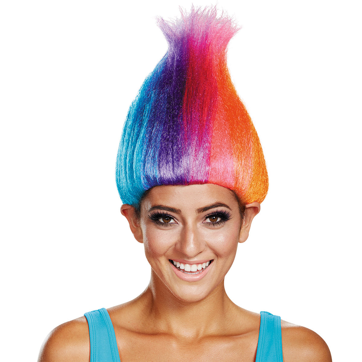 Rainbow Colored Licensed Adult Troll Wig Disguise 17023