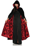 Deluxe Velvet & Satin Flocked Cape - Black Underwraps 28084
