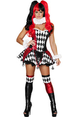 Court Jester Cutie Clown Harlequin Costume Roma 4371
