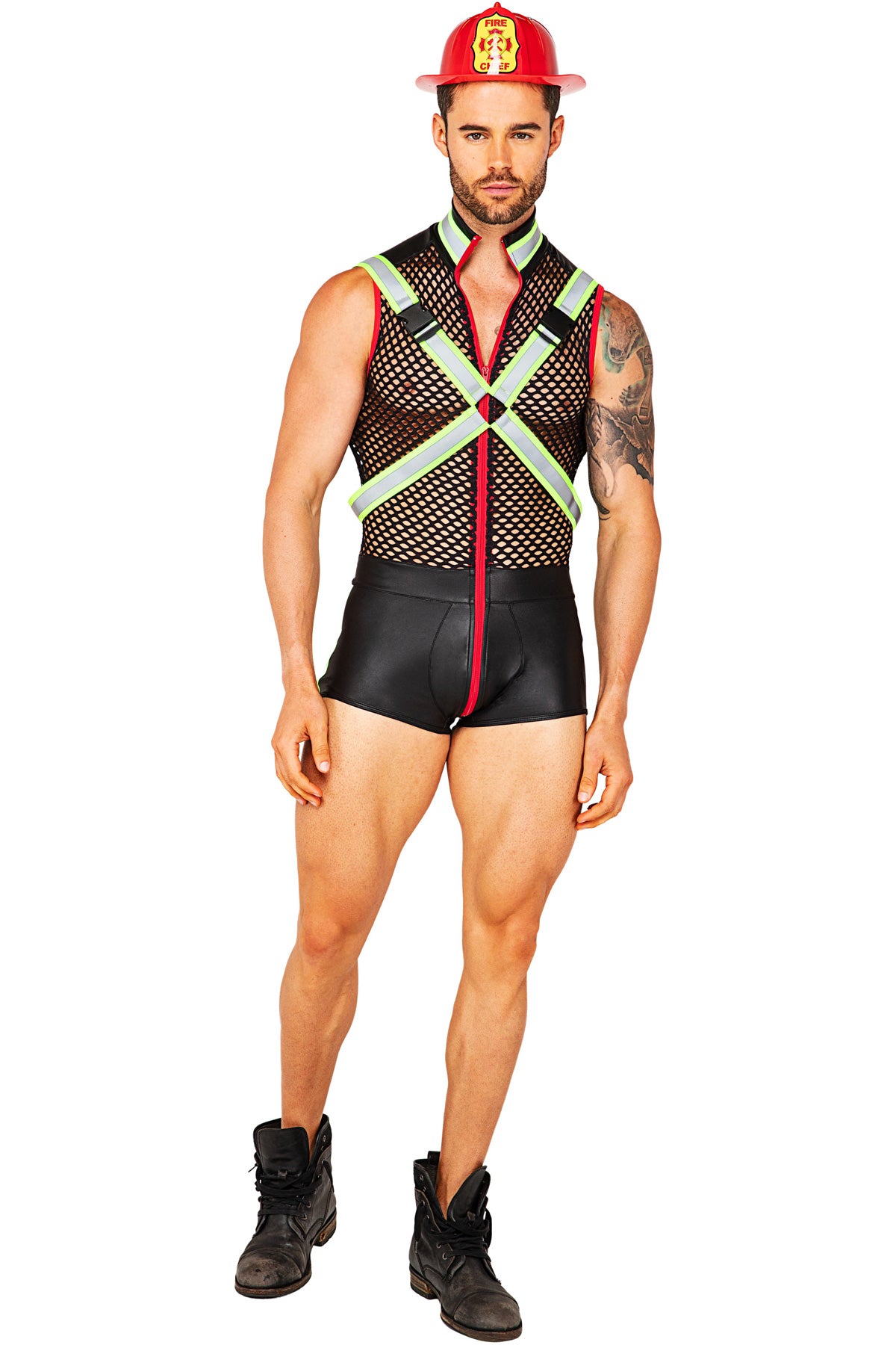 Roma 3pc Fireman Fever Police Adult Men Halloween Costume