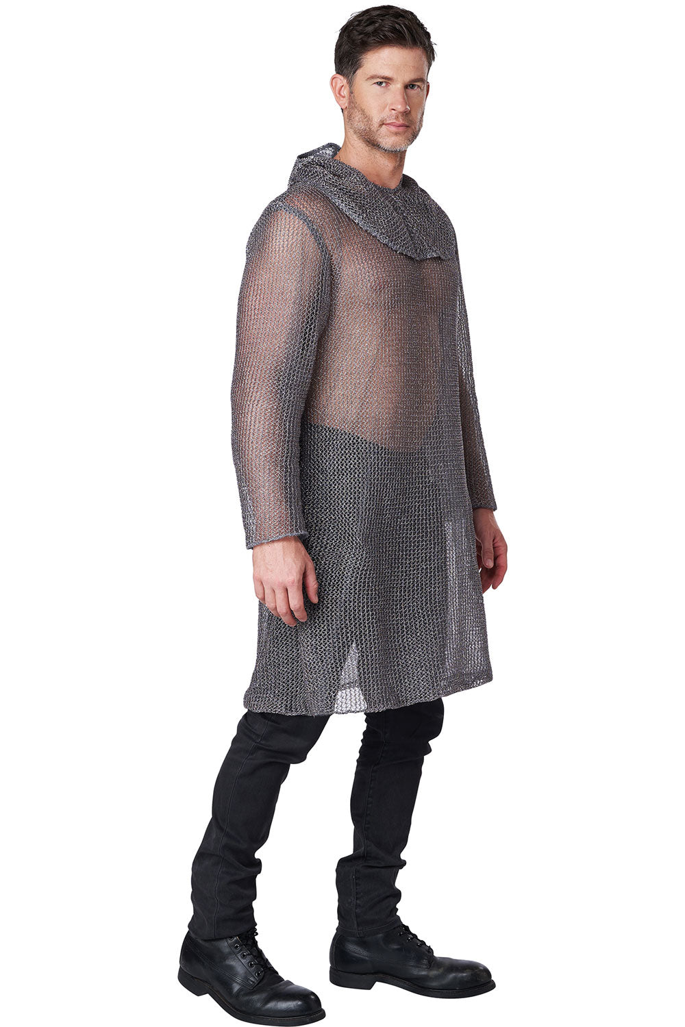 Metallic Knit Chainmail Tunic And Cowl / Adult California Costume 5220/015
