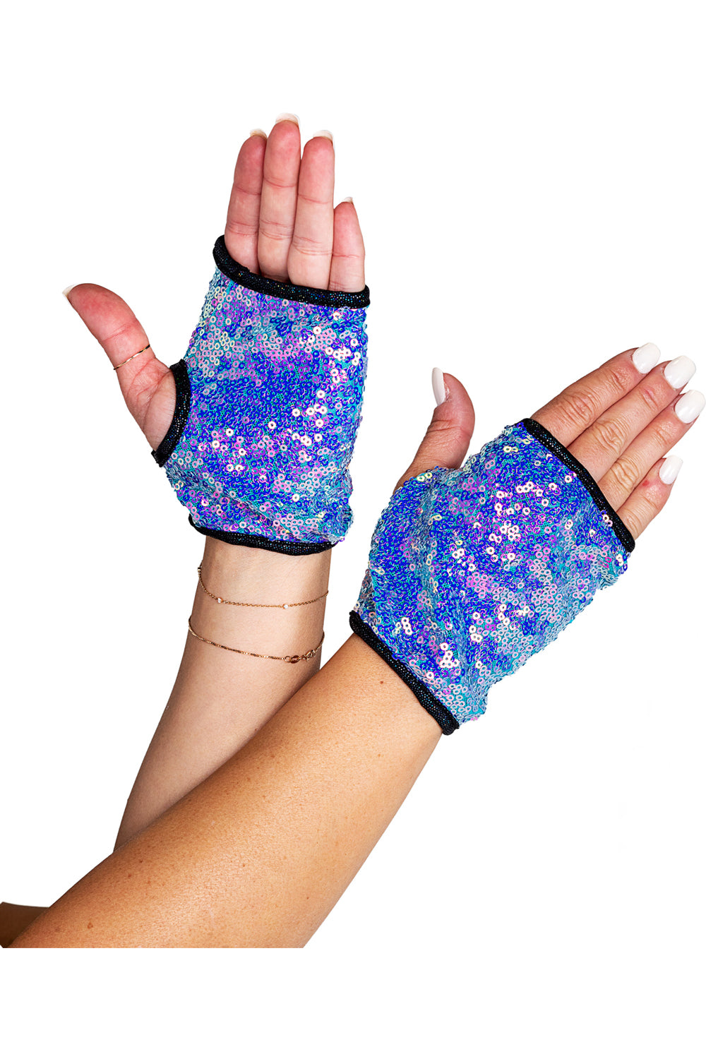Open Finger Sequin Gloves Roma 6042