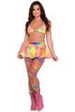 Rainbow Garter Leg Straps Roma  6143