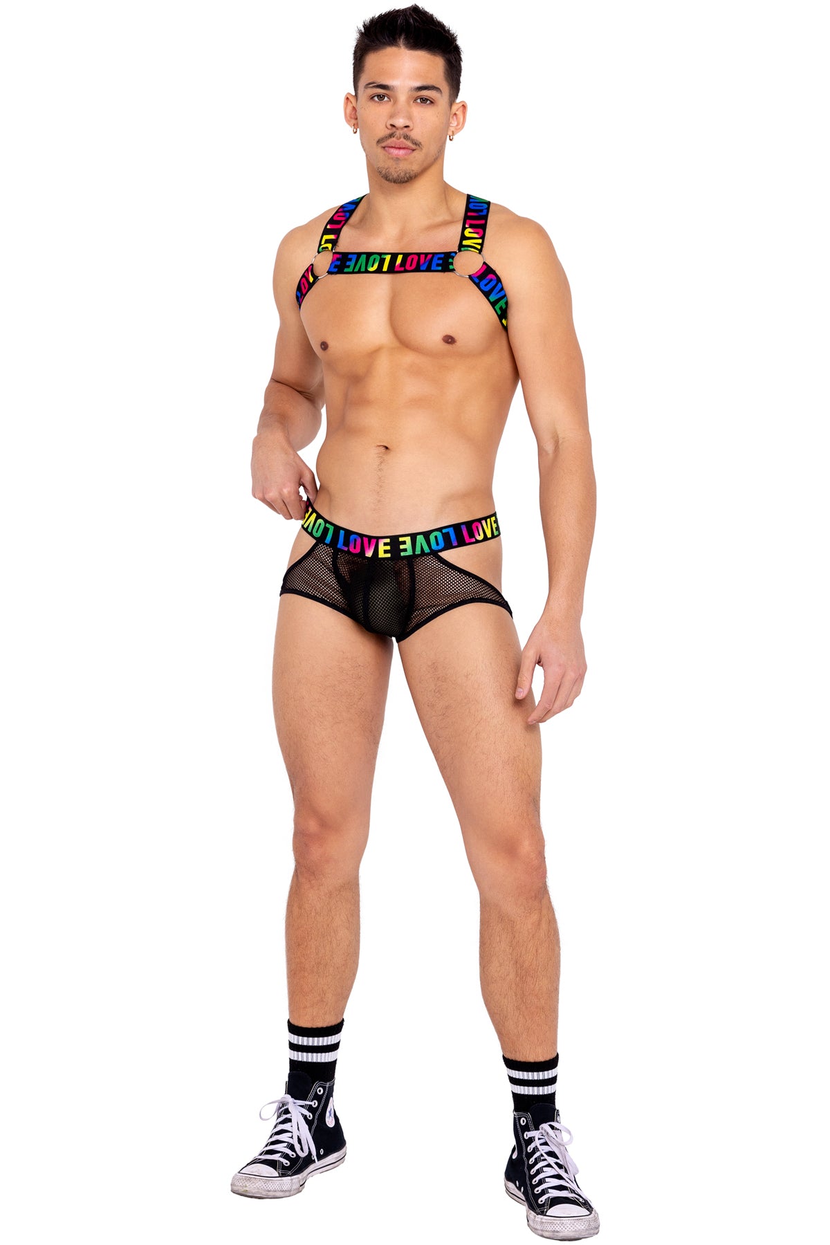 Men?S Pride Love Elastic Harness With Ring Detail. Roma  6155