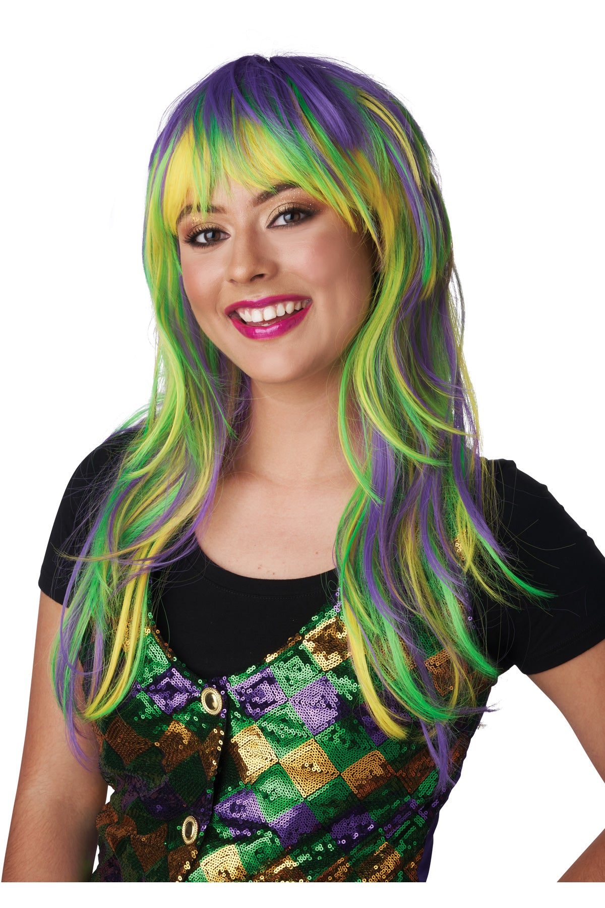 Mardi Gras Party Girl Wig California Costume  7022/002