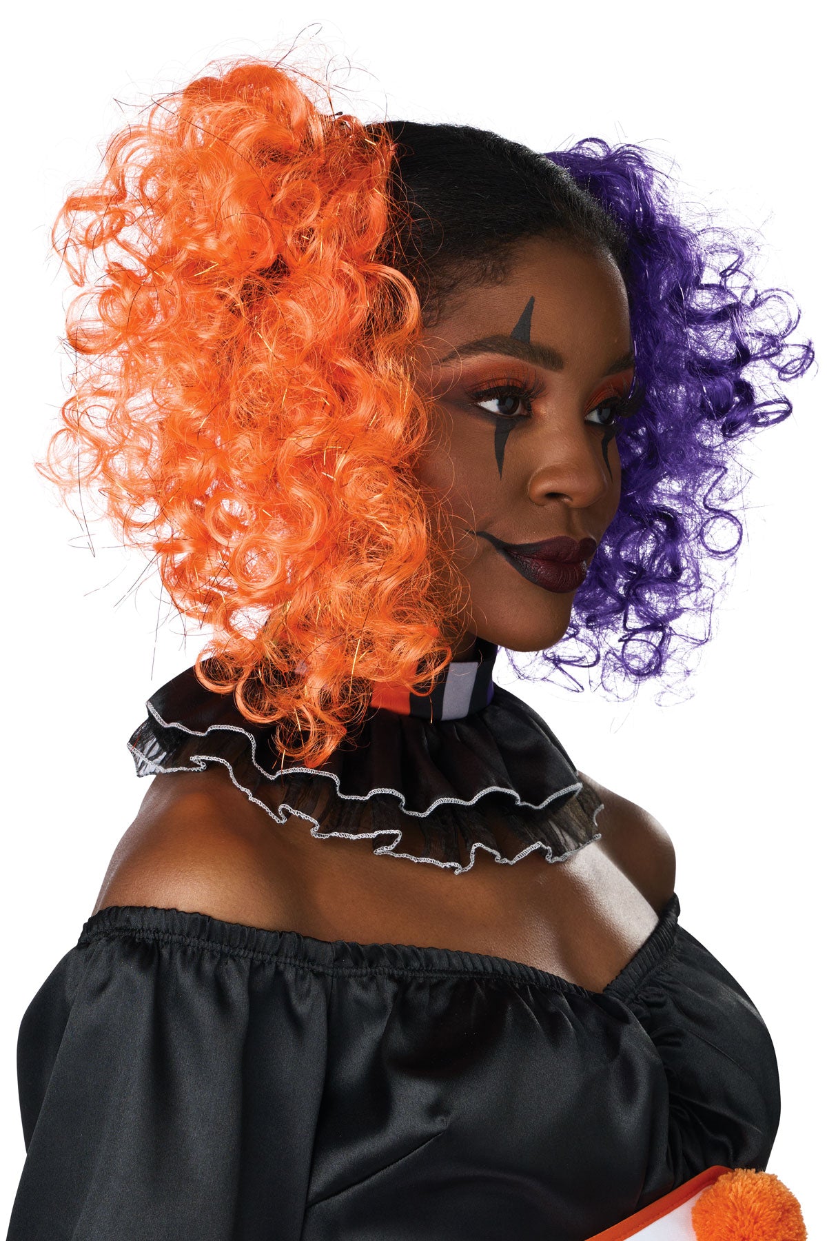 Purple And Orange Curly Clips California Costume  7023/106
