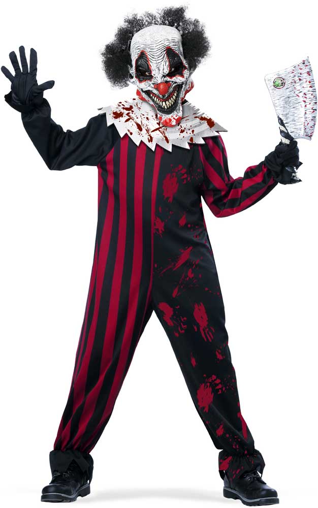 Twisted Metal Insane Killer Klown Clown Costume Jumpsuit w/ Mask & Attached Hair California Costume 00398
