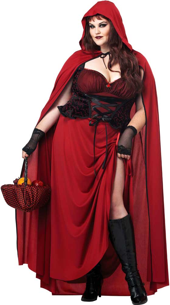 Seductive Dark Red Riding Hood & Cloak Fairy Tale Costume Plus California Costume 01719