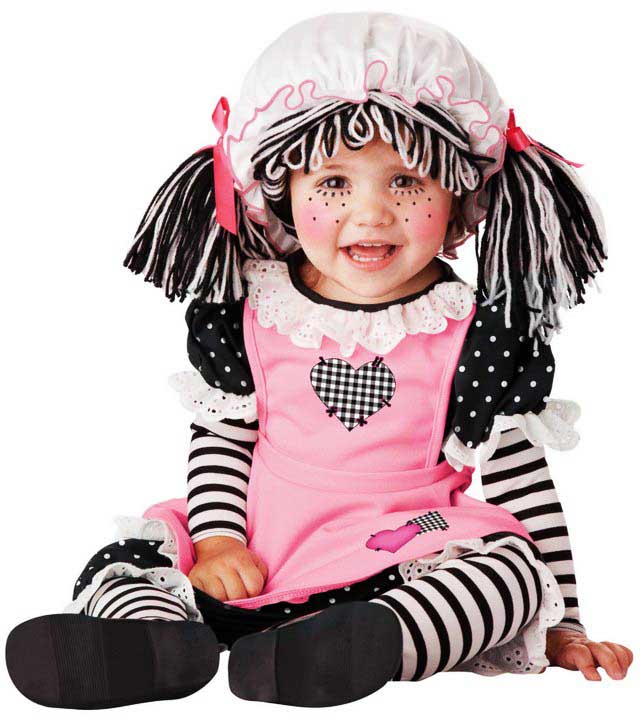 Adorable Rag Doll Dress Halloween Costume Mop Cap Bloomer California Costume 10029