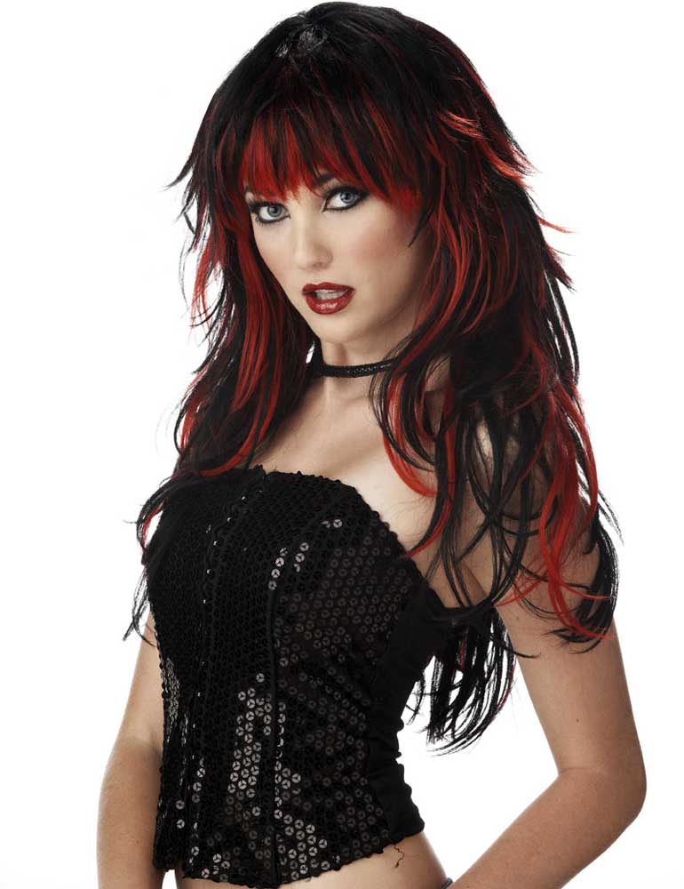 80S Punk Rock Star Goth Wig California Costume 70056