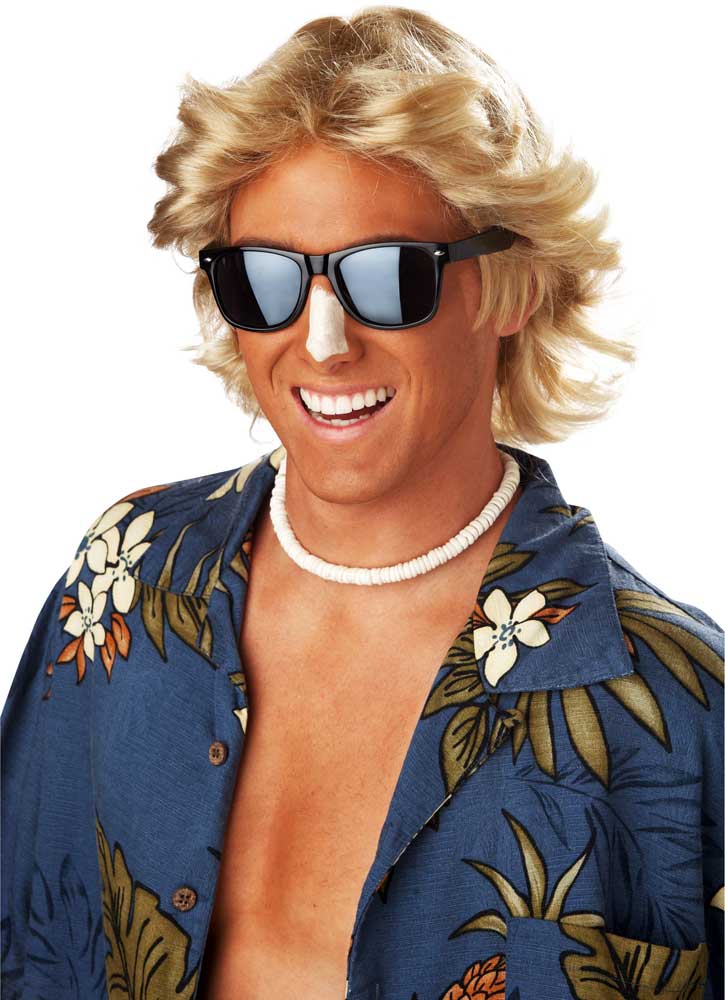 Totally Rad 70's Style Surf's Up Feathered Beach Surfer Hair Wig's Costume California Costume 70705