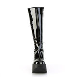 5" Star Cutout Pf Wedge Knee High Boot, Inside Zip Pleaser Demonia DYN600/B-BMCG