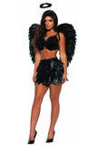 Feather Mini Skirt Set-Black Underwraps  30627