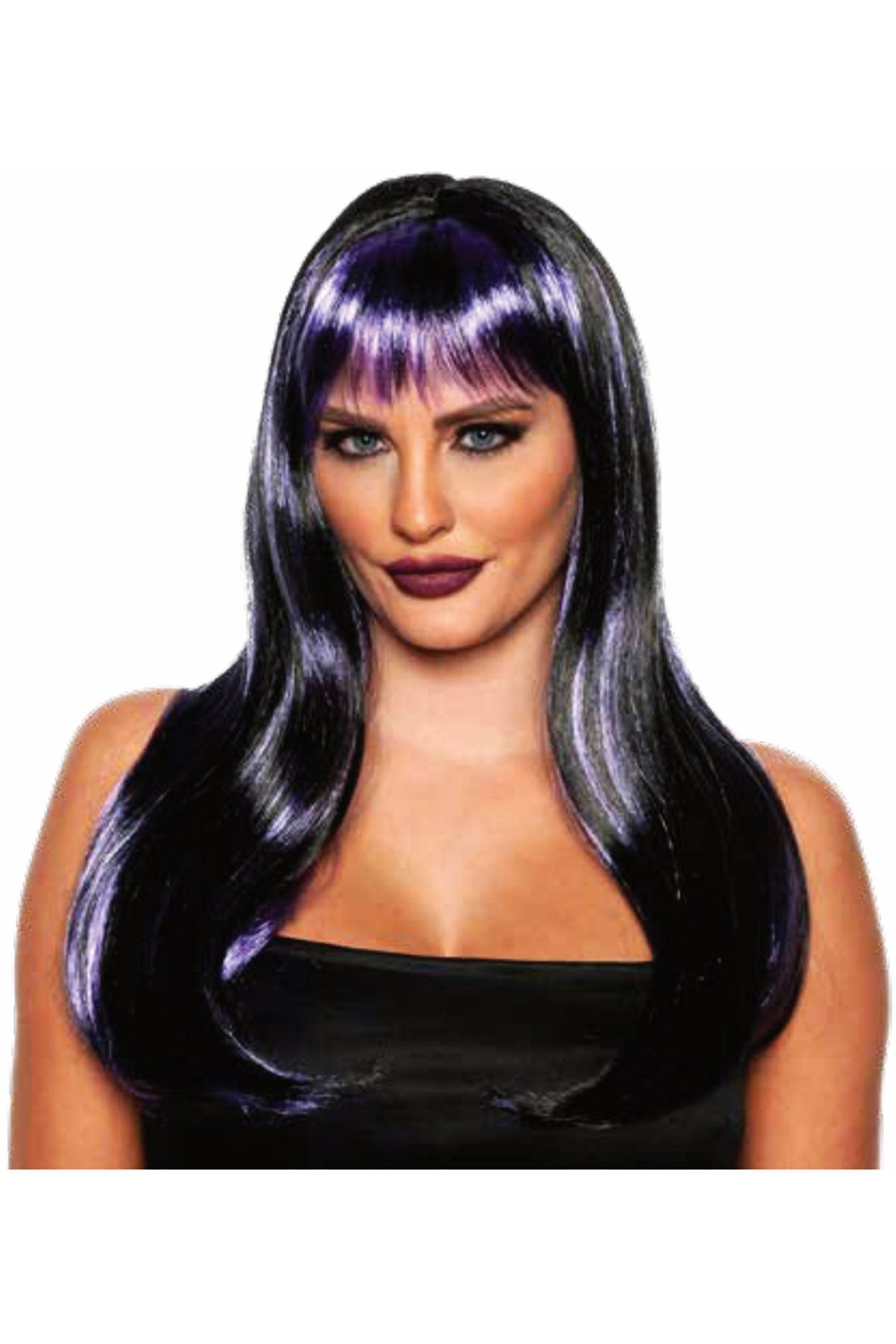 Flirty Wig Black/Purple Underwraps  30665
