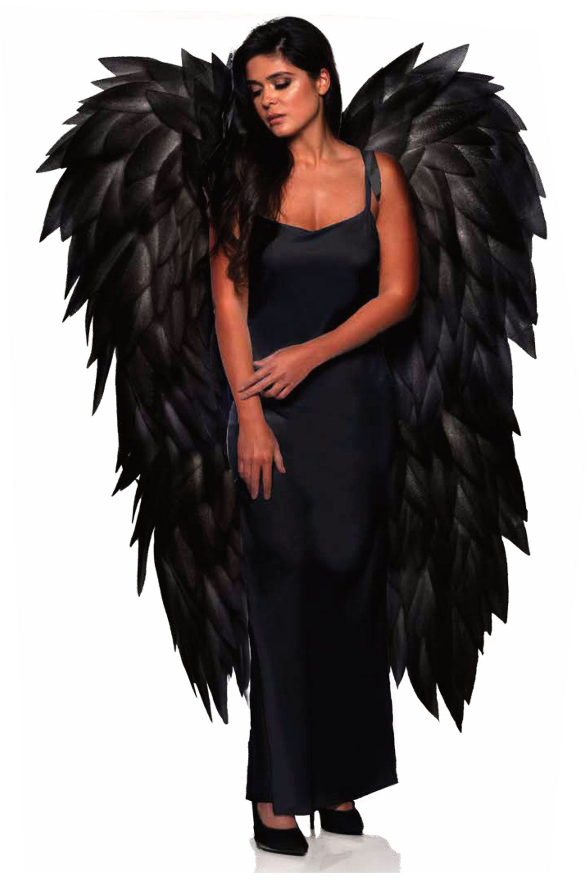 Full Length Angel Wings-Black Underwraps  30679