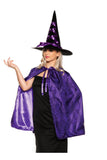 Witch Cape & Hat Set- Purple Underwraps  30746