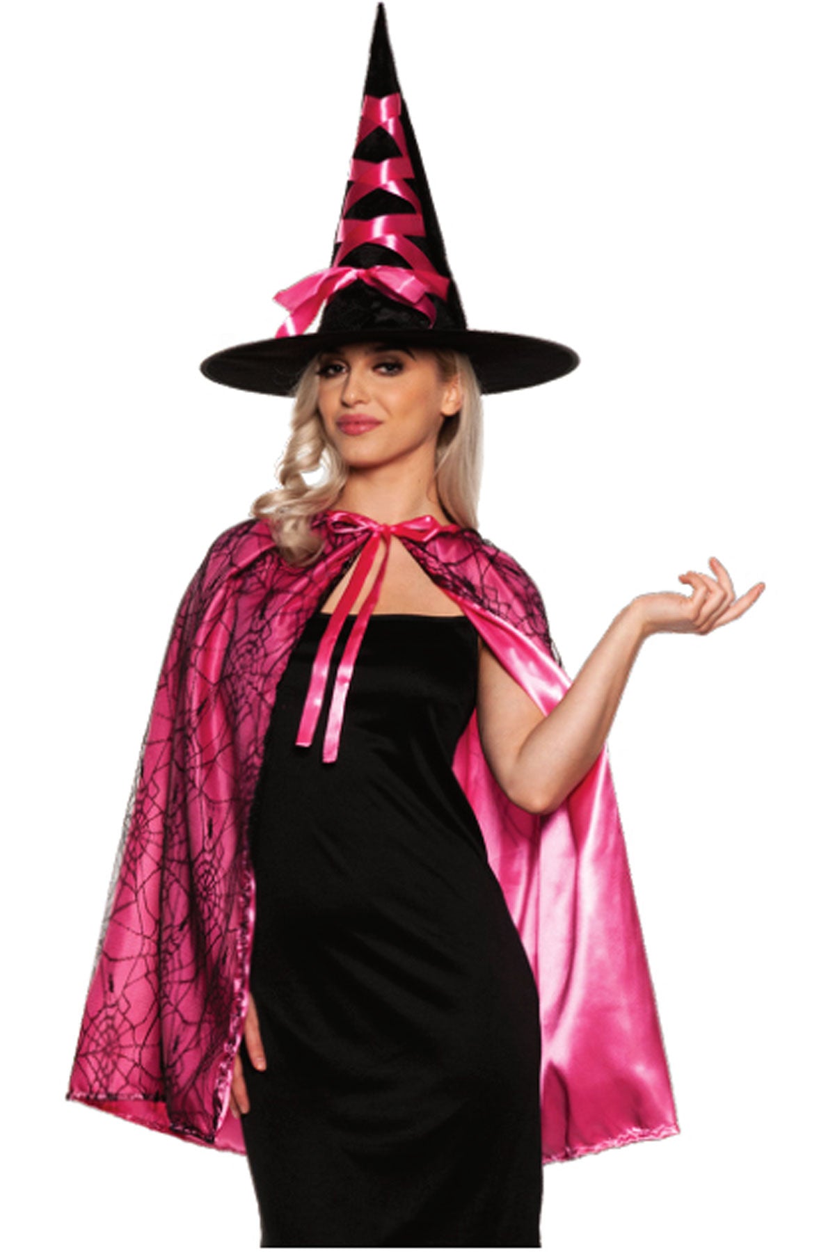 Witch Cape & Hat Set- Pink Underwraps  30747