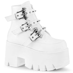 3 1/2" Chunky Heel, Cut Out Pf Ankle Boot Pleaser Demonia ASHES/55