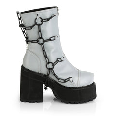 4" Heel, 2" PF Ankle Boot, Front Zip Pleaser Demonia ASSAULT/66