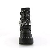 4 1/2" Tiered Pf Lace-Up Ankle Boot, Side Zip Pleaser Demonia BEAR150/BVL