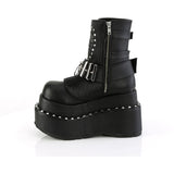 4 1/2" Tiered Pf Lace-Up Ankle Boot, Side Zip Pleaser Demonia BEAR150/BVL