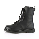 1 1/4" Heel 10-Eyelet Mid Calf Unisex Vegan Boot, Side Zip Pleaser Demonia BOLT/200