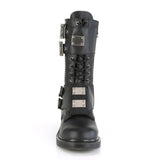 1 1/4" Heel 14 Eyelet  Mid-Calf Combat Boot, Side Zip Pleaser Demonia BOLT/345